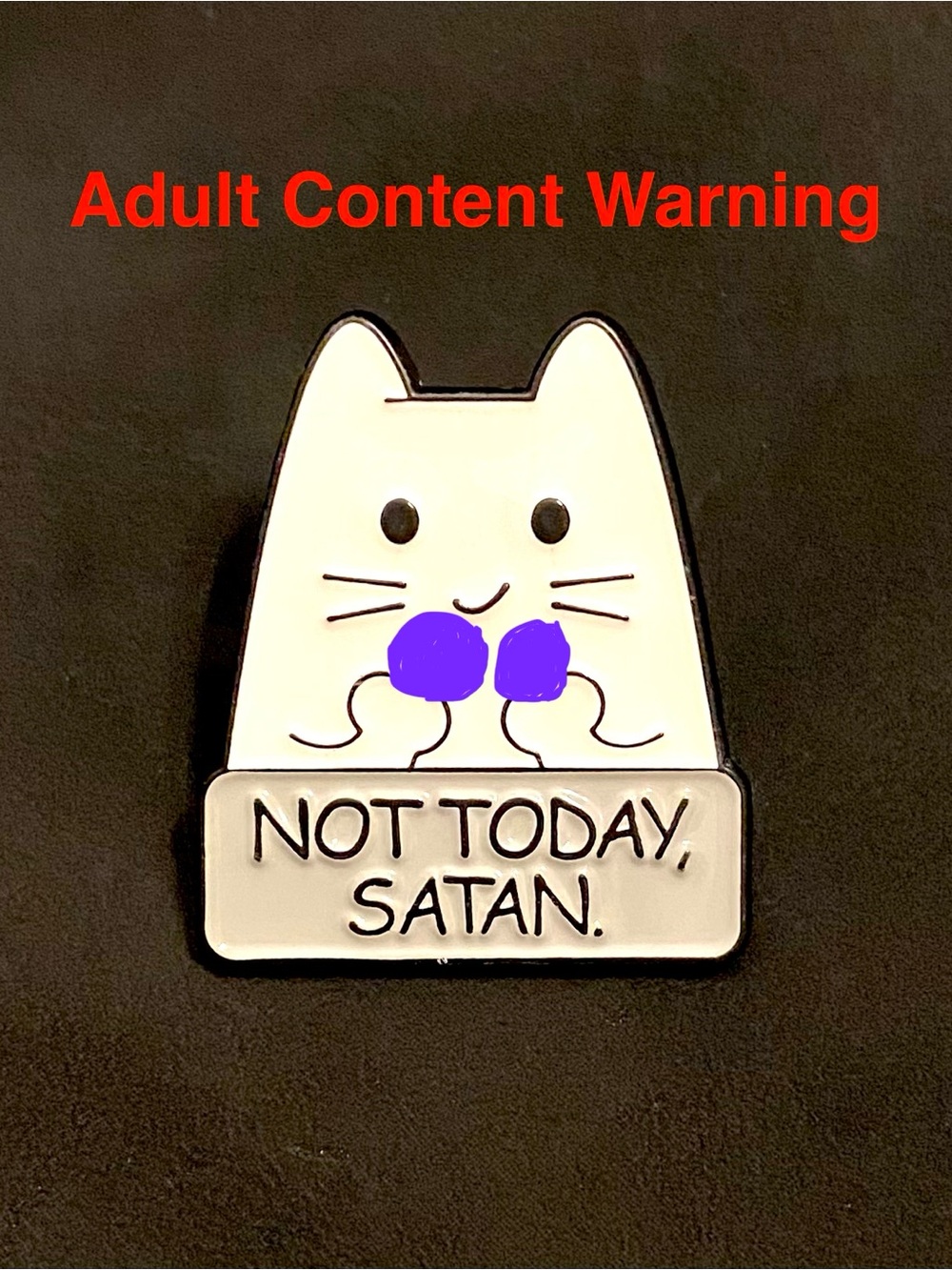 Adult Cute Cat Enamel Pin (Maybe)